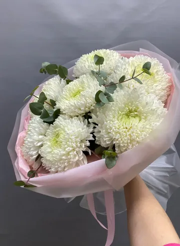 Букет из хризантем Магнум &laquo;Белое облако&raquo; от интернет-магазина цветов в 