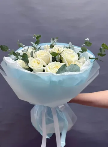 Монобукет пионовидных роз &laquo;Нежное облако&raquo; от интернет-магазина цветов в 